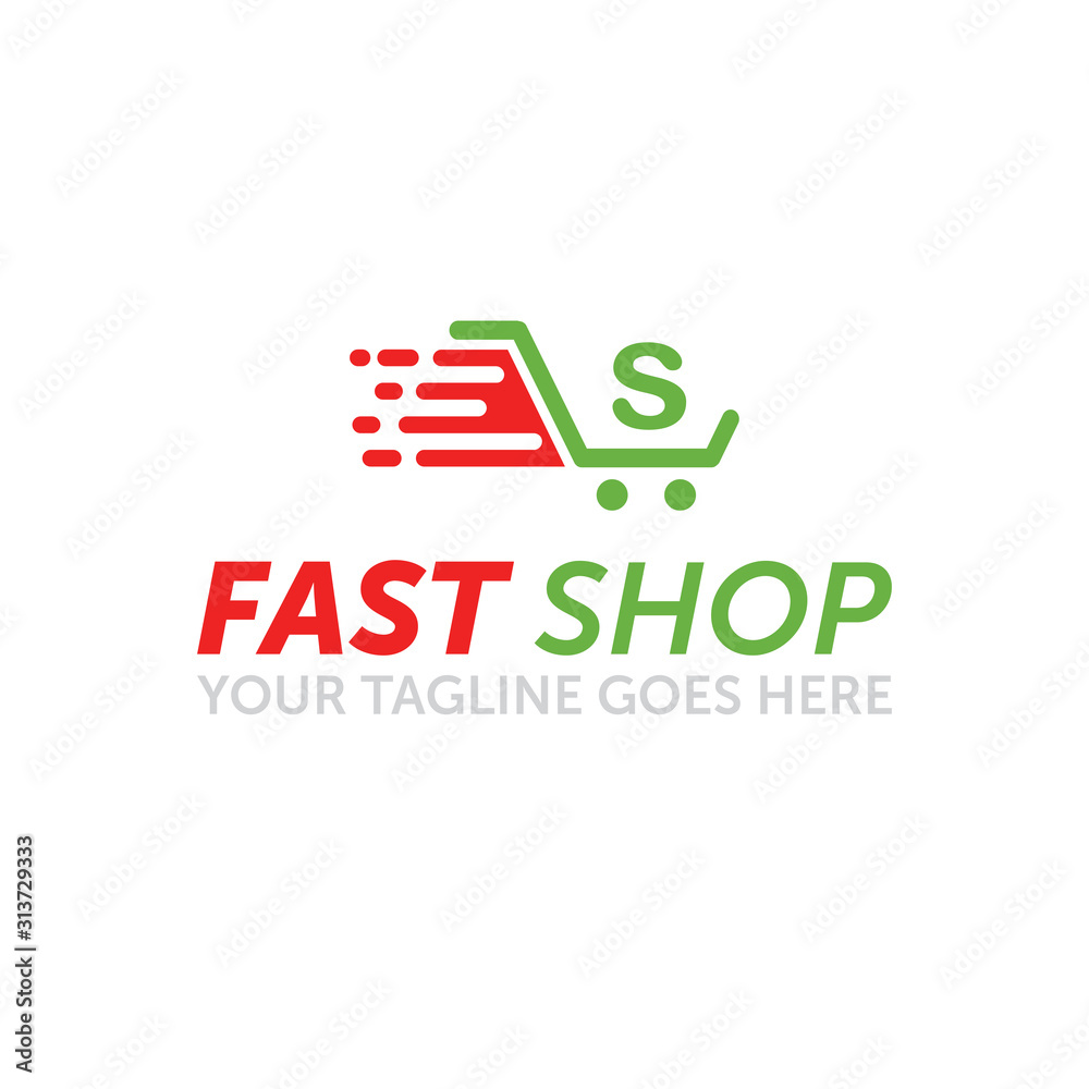 fast shop logo design inspiration Stock Vector | Adobe Stock