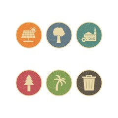 Wall Mural - 6 Icon Set Of eco For Personal And Commercial Use...