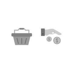 Set of 2 e-commerce Icons on White Background Vector Isolated Elements...