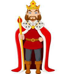 cartoon king holding a golden scepter