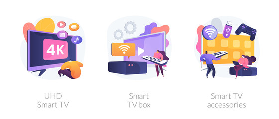 Poster - home cinema, electronics and multimedia. modern entertainment, leisure and pastime. uhd smart tv, sm