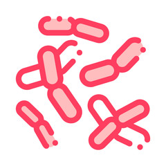 Poster - Biology Micro Bacteria Vector Sign Thin Line Icon. Unhealthy Organism Bacteria Pandemic Linear Pictogram. Chemical Microbe Type Infection Microorganism Bacteriology Contour Illustration