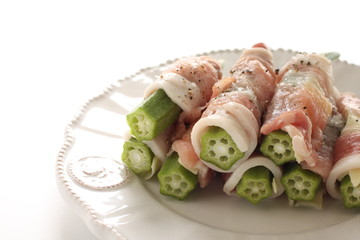 Sticker - Prepared Okra and pork ready for cooking