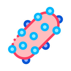 Poster - Virus Pathogen Element Vector Thin Line Sign Icon. Unhealthy Pathogen Microscopic Bacteria Linear Pictogram. Chemical Microbe Type Infection Microorganism Contour Illustration