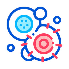 Poster - Cancerous Stem Cell Pathogen Element Vector Icon Thin Line Sign. Pathogen Bacteria Attack Linear Pictogram. Chemical Microbe Type Infection Microorganism Contour Illustration