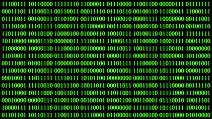 video 4k binary encoding green light glowing with digits background screen.digital hacker cyberspace