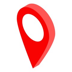 Poster - Red gps pin map icon. Isometric of red gps pin map vector icon for web design isolated on white background