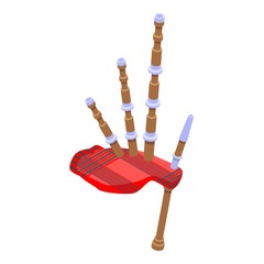 Poster - Bagpipes icon. Isometric of bagpipes vector icon for web design isolated on white background