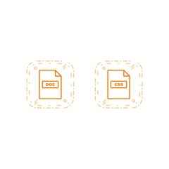 2 Set Of file formats icons isolated on white background...