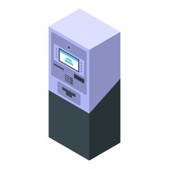 Poster - Two color ATM icon. Isometric of two color ATM vector icon for web design isolated on white background