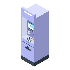 Poster - Gray ATM icon. Isometric of gray ATM vector icon for web design isolated on white background