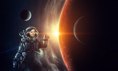 Wall Mural - exploring outer space. mixed media