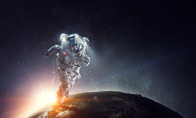 Wall Mural - exploring outer space. mixed media