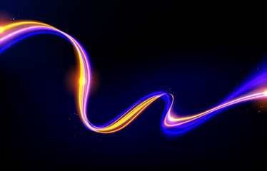 Poster - Slow Shutter Light Trails Effect in vector