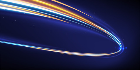 Poster - Slow Shutter Light Trails Effect in vector