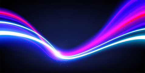 Poster - Slow Shutter Light Trails Effect in vector