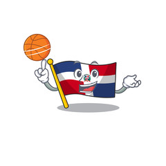 Canvas Print - A mascot picture of flag dominican republic cartoon character playing basketball