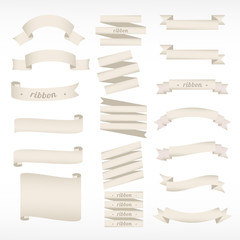 set of old vintage ribbon banners style.