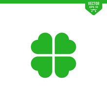 Four Leaf Clover Icon Collection In Glyph Style
