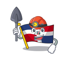 Wall Mural - Cool clever Miner flag dominican republic cartoon character design