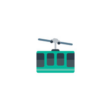 Mountain Cableway Flat Vector Icon. Isolated Ropeway Emoji Illustration
