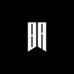 BA logo monogram with emblem style isolated on black background