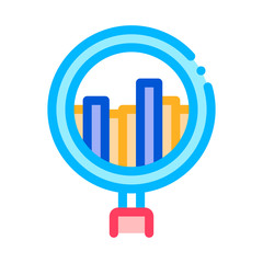 Poster - Graph In Magnifier Glass Agile Element Vector Icon Thin Line. Agile Rocket And Document, Gear And Package, Loud-speaker And Stop Watch Illustration