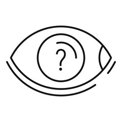 Poster - quest eye question icon. outline quest eye question vector icon for web design isolated on white bac