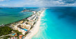 Cancun. Mexico, Beaches, Zona Hotelera aerial