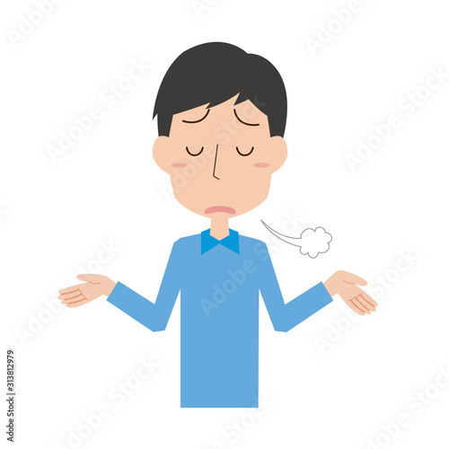 男性 上半身 溜息 落ち込む 表情 ポーズ お手上げ あきらめる Buy This Stock Vector And Explore Similar Vectors At Adobe Stock Adobe Stock