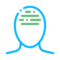Poster - Cervicogenic Top Pain Human Headache Vector Icon Thin Line. Tension And Cluster, Migraine And Stress Symptom Illustration