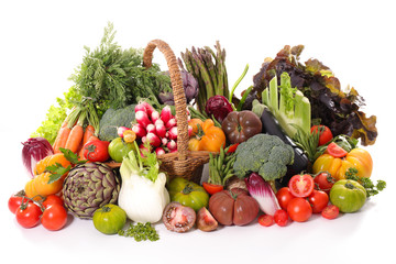 Sticker - fruit and vegetable isolated on white background