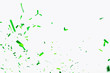 © Антон Брехов - Green confetti elements on a white background. Confetti shot at a party, anniversary go birthday. Festive mood. Festive decor