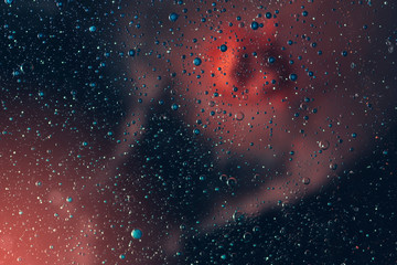 Wall Mural - abstract space background with stars and nebula, liquid macro photography