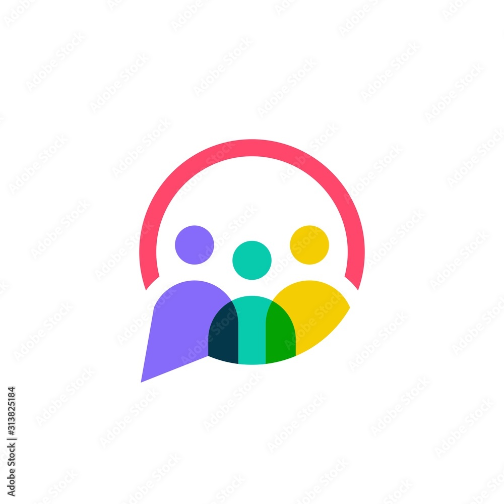 people family together human unity chat bubble logo vector icon Stock ...