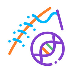Poster - Surgery Medical Stitches Biomaterial Vector Icon Thin Line. Biology And Science Flasks, Bioengineering, Dna And Medicine Vaccine Biomaterial Concept Linear Pictogram. Contour Illustration