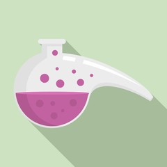 Poster - Boiling lab flask icon. Flat illustration of boiling lab flask vector icon for web design