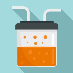 Poster - Boiling pipe flask icon. Flat illustration of boiling pipe flask vector icon for web design