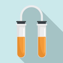 Poster - Double test tube lab icon. Flat illustration of double test tube lab vector icon for web design