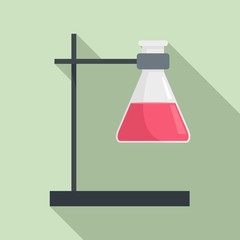 Poster - Flask on metal stand icon. Flat illustration of flask on metal stand vector icon for web design