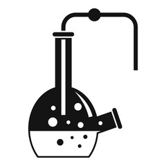 Poster - Glass pipe flask icon. Simple illustration of glass pipe flask vector icon for web design isolated on white background