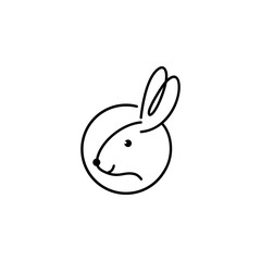 Wall Mural - simple bunny logo