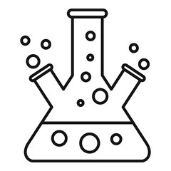 Poster - Test lab flask icon. Outline test lab flask vector icon for web design isolated on white background