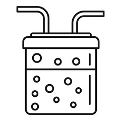 Poster - Boiling pipe flask icon. Outline boiling pipe flask vector icon for web design isolated on white background
