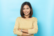 © suriya - portrait woman asian on blue background