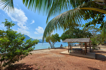 Wall Mural - Cabo Beach on Coron Island, North of Palawan, Philippines. Very popular with the locals of Coron.