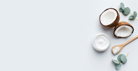 Wall Mural - soft skin moisturizing cream of natural ingredients, coconut butter