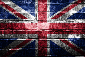 Poster -  flag of great britain with texture. template for design