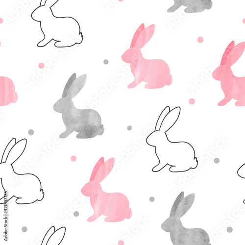 Cute bunny pattern. Seamles...