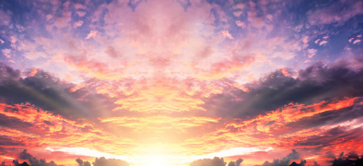 Wall Mural - earth day concept: fiery orange sunset sky